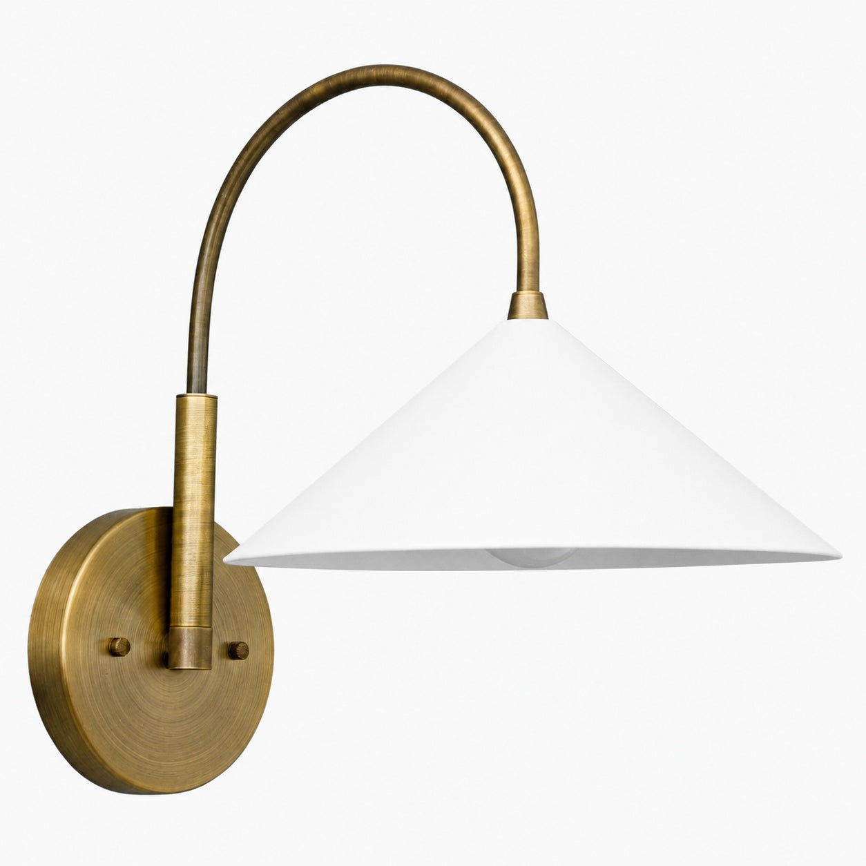 Curva Metal Vintage Wall Sconce  - Elegant Cone Shade for Bedrooms
