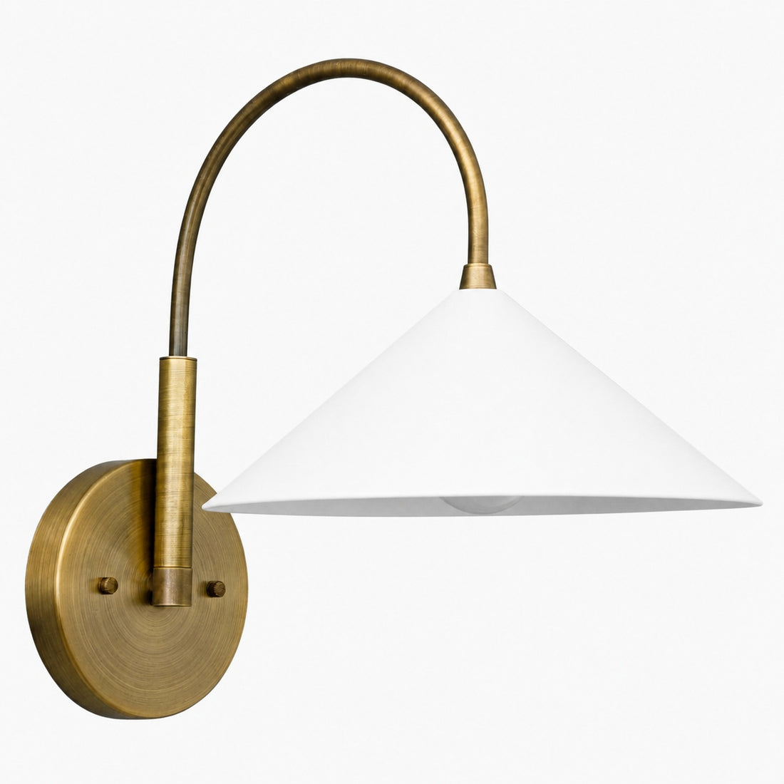 Curva Metal Vintage Wall Sconce  - Elegant Cone Shade for Bedrooms
