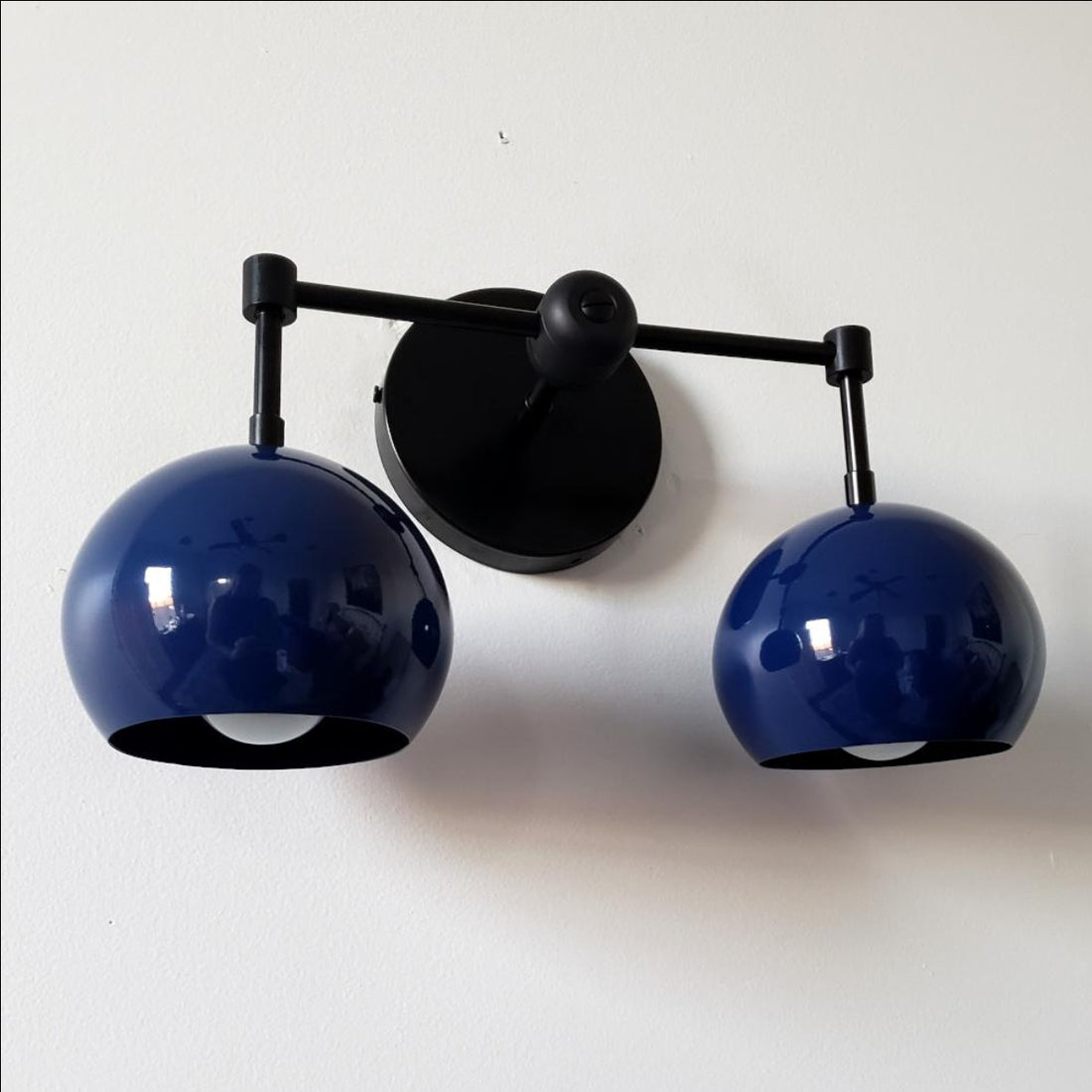Navy Loa Wall Light - Double Ball Bath Vanity Mirror Wall Sconce
