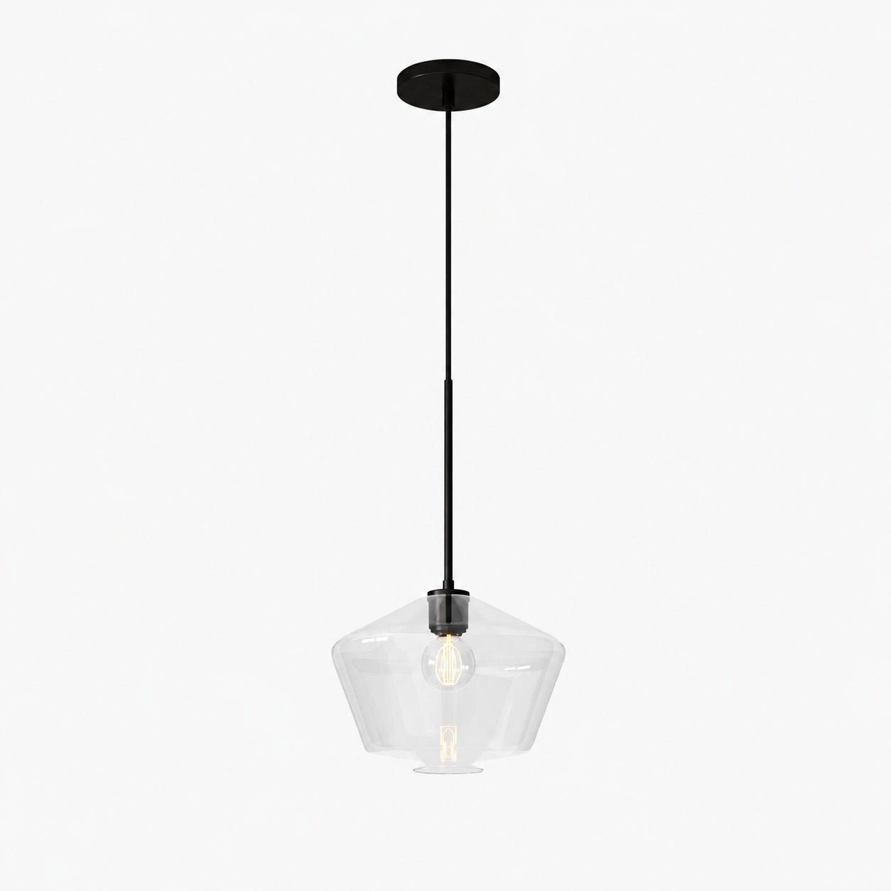 Merin Transparent Glass Sculpture Geometric Chandelier