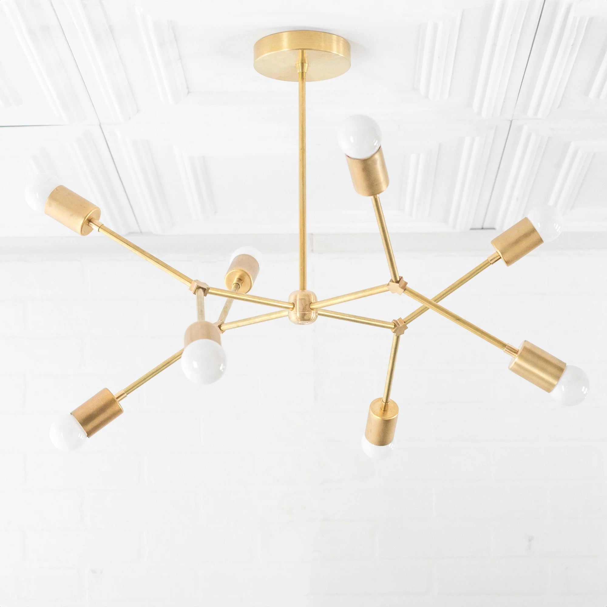 Lumen Geometric Art Deco Chandelier – Modern Ceiling Light for Dining or Living Spaces