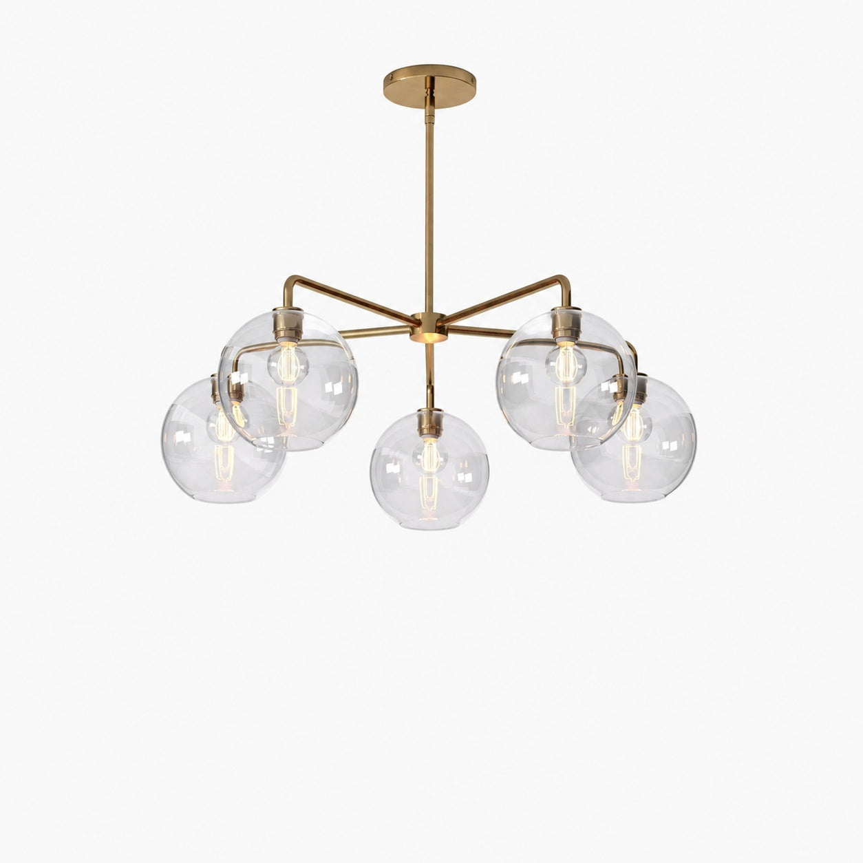 Selvion Elegant 5-Light Globe Chandelier – Modern Glass Pendant Lighting Fixture