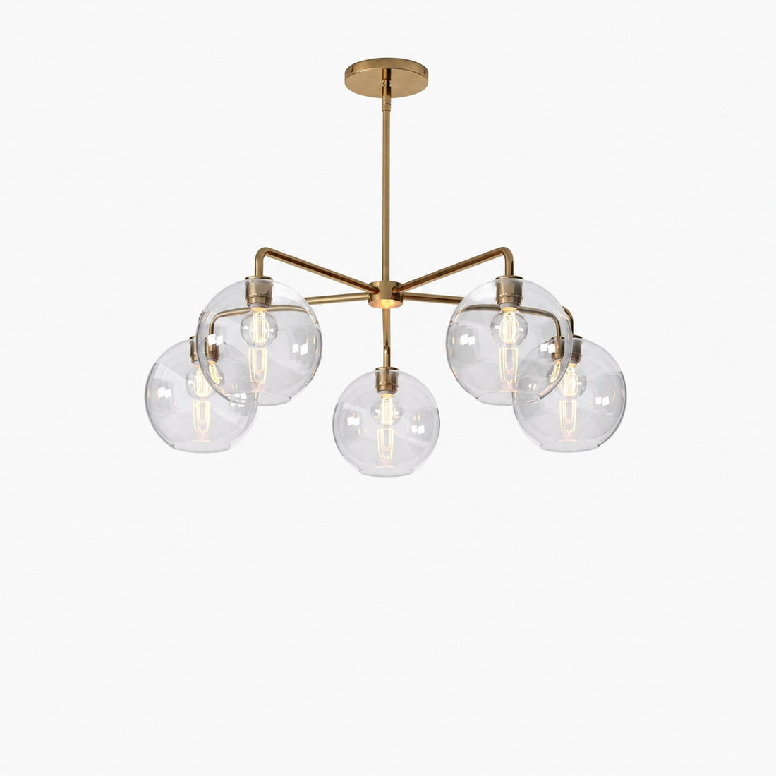 Selvion Elegant 5-Light Globe Chandelier – Modern Glass Pendant Lighting Fixture