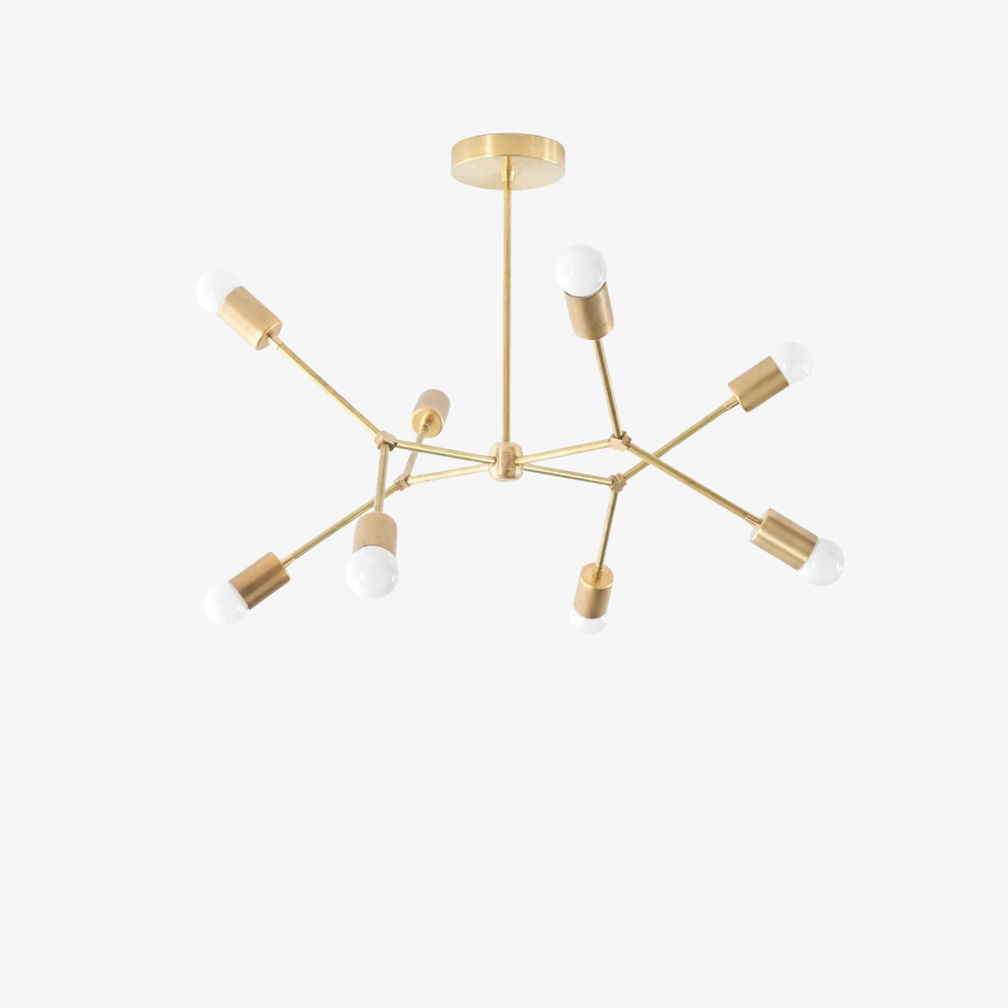 Lumen Geometric Art Deco Chandelier – Modern Ceiling Light for Dining or Living Spaces