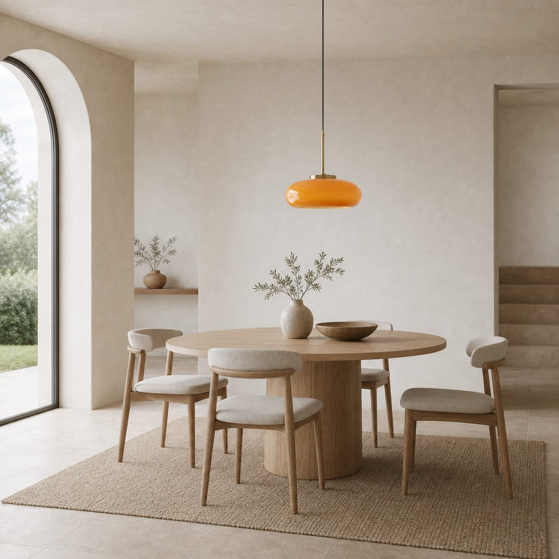 Havelo Round Glass Pendant Light - Bauhaus Pendant Light for Home N51