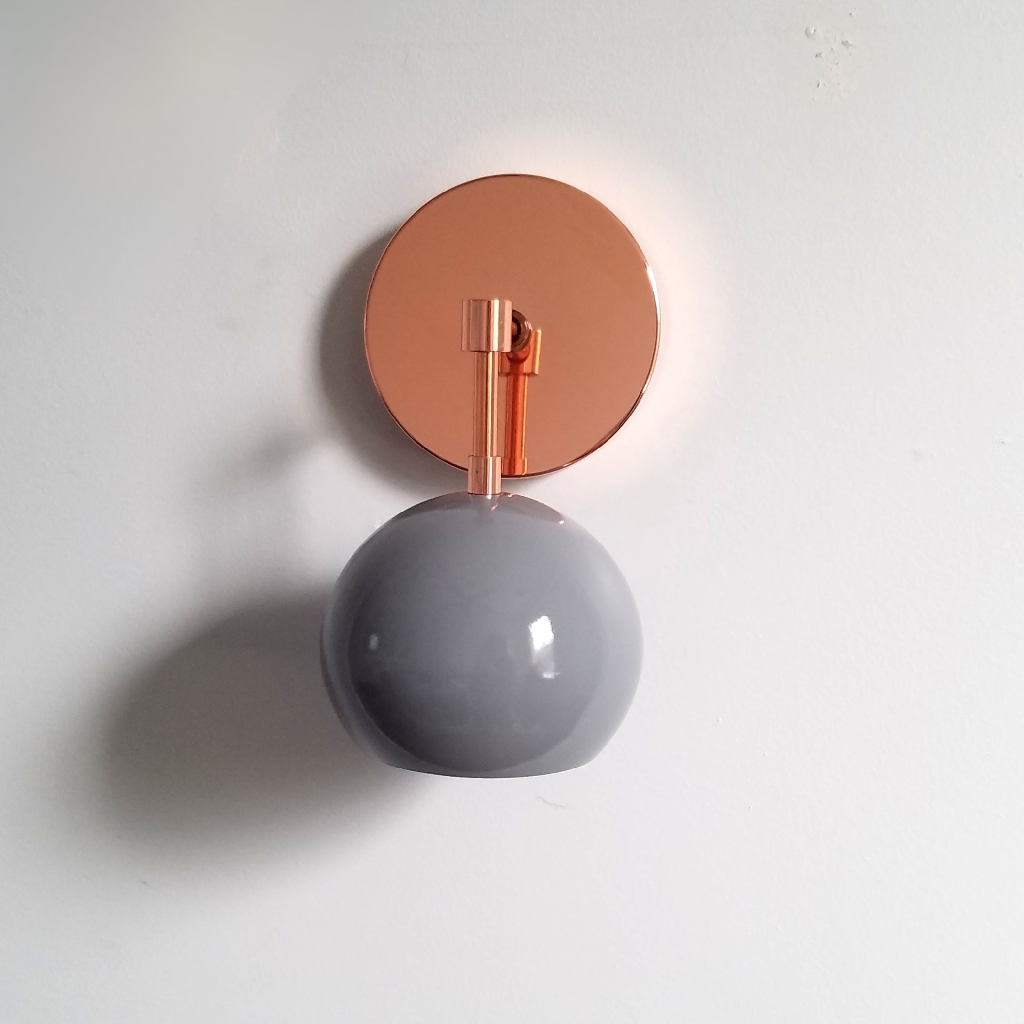 Contemporary Slate Grey Wall Sconce Globe Light