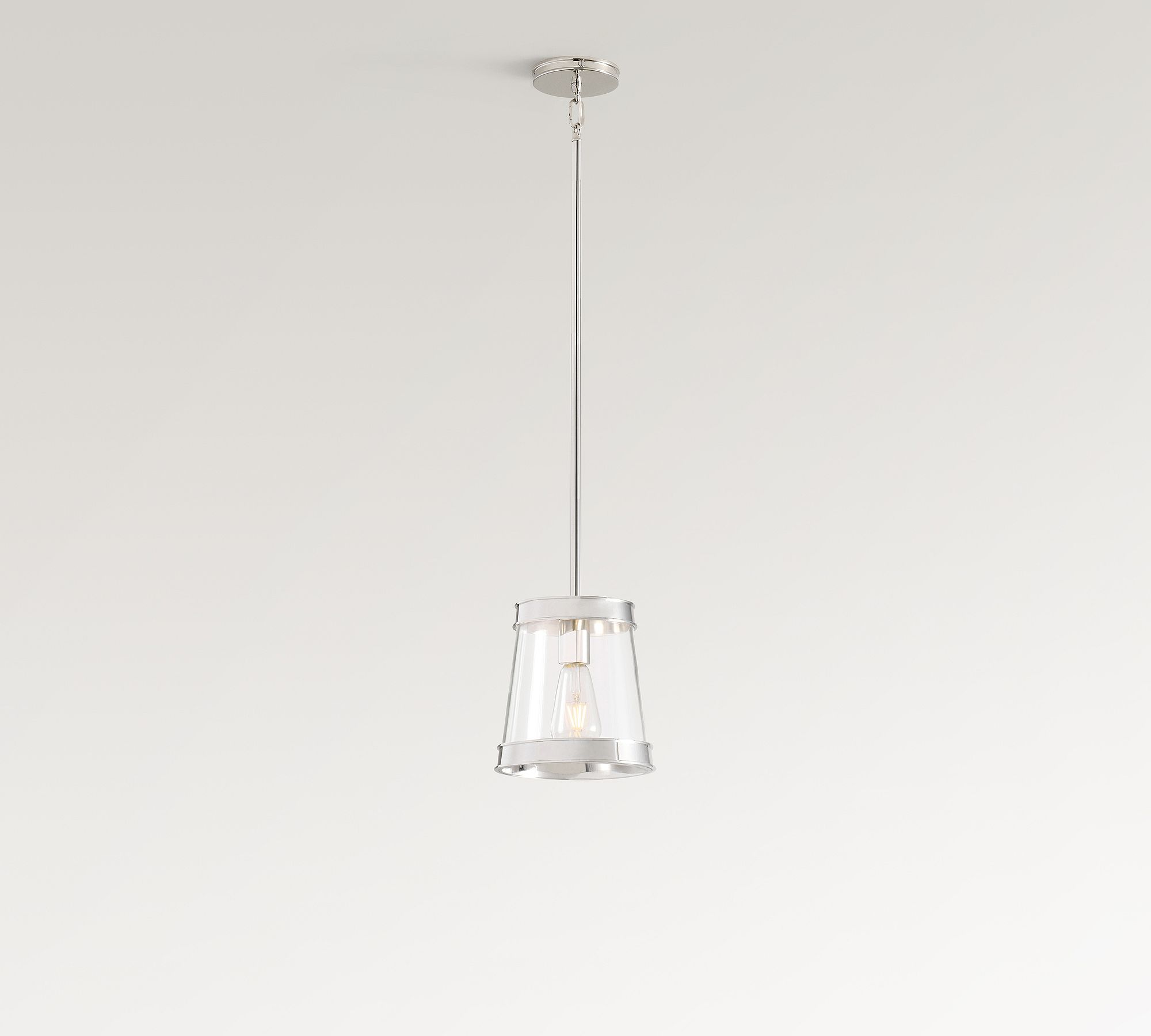 Driscoll Glass Drum Pendant Light - Contemporary Brass Hanging Lamp