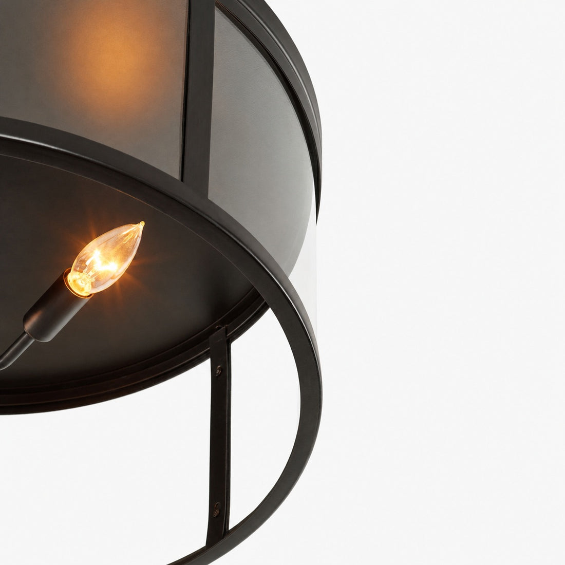 Ferrix Minimalistisch Iron Flush Mount Ceiling Light - Modern Outdoor Glass Ceiling Lamp