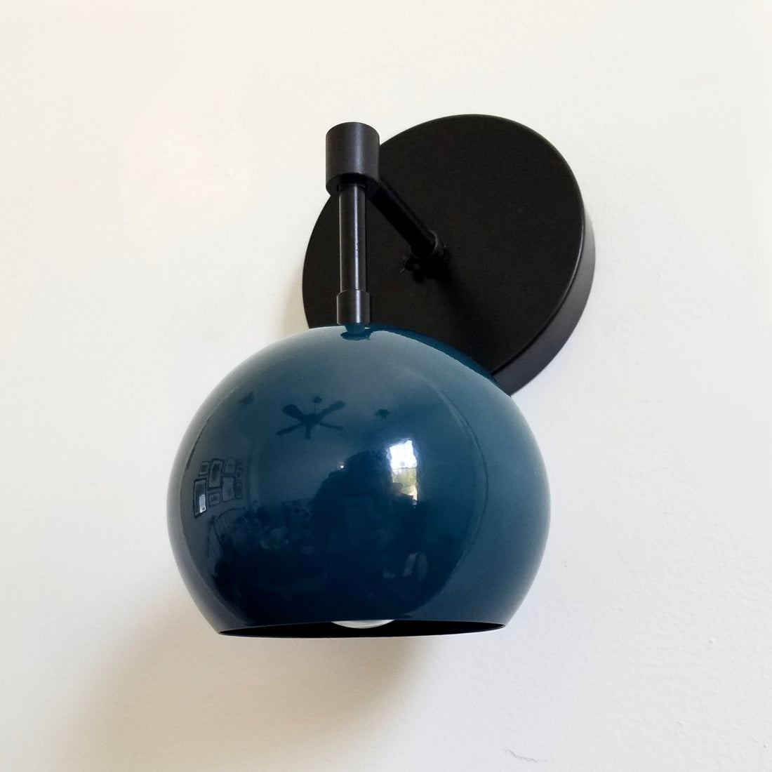 Modern Stylish Navy Globe Accent Wall Sconce