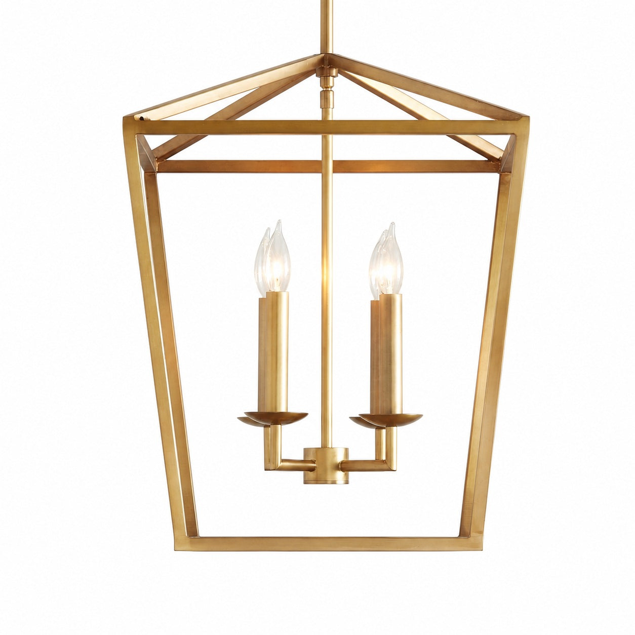 Rowan Bronze and Brass Lantern Pendant Light - Steel Hanging Ceiling Fixture