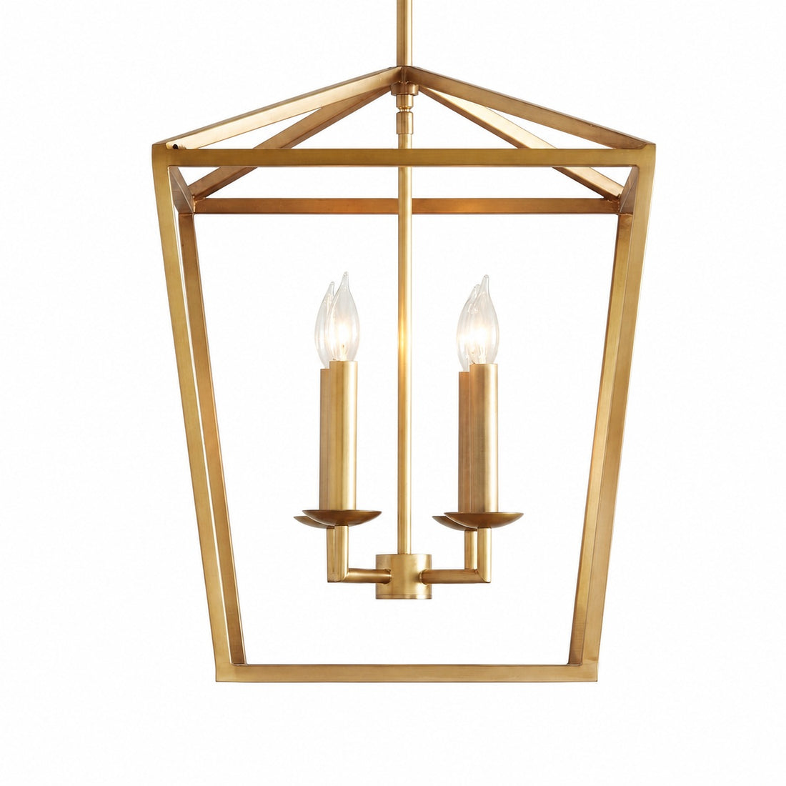 Rowan Bronze and Brass Lantern Pendant Light - Steel Hanging Ceiling Fixture