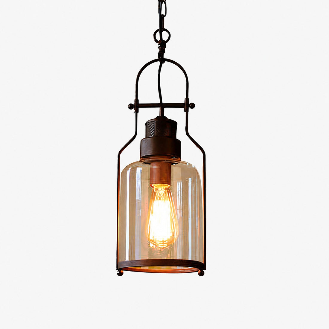 Lirra Vintage Iron Glass Pendant Lamp - Industrial Style Ceiling Lamp for Bars and Homes U20