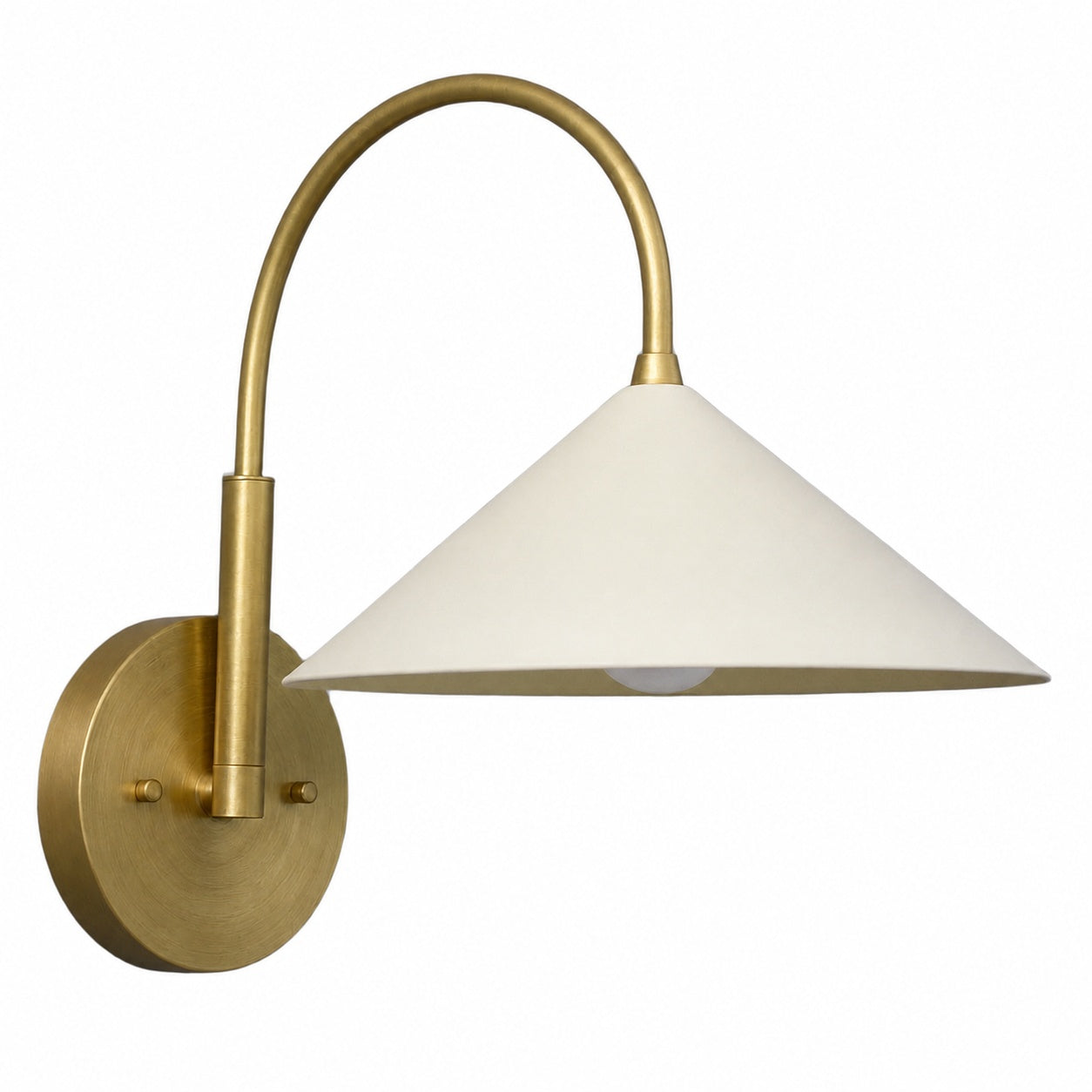 Curva Metal Vintage Wall Sconce  - Elegant Cone Shade for Bedrooms