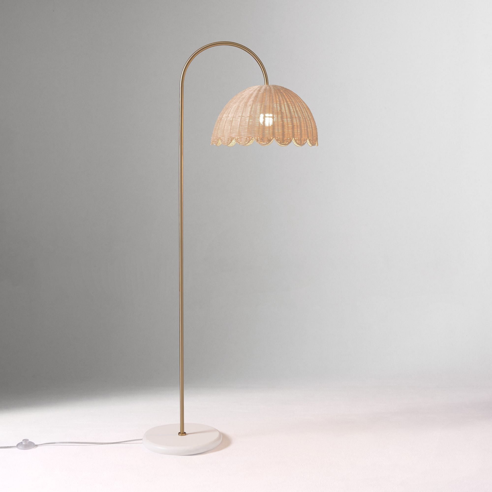 Olvara Natural Rattan Bubble Floor Lamp - Kids Room Lighting with Boho Charm