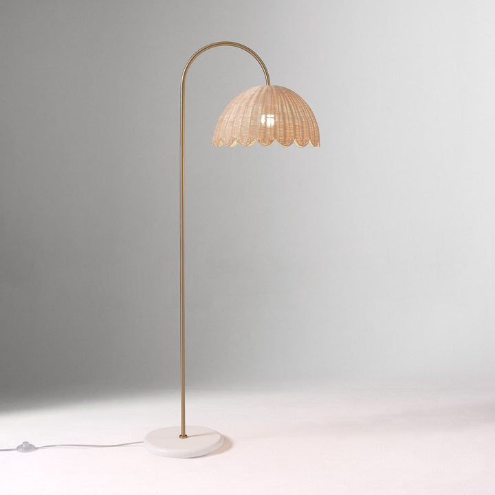 Olvara Natural Rattan Bubble Floor Lamp - Kids Room Lighting with Boho Charm