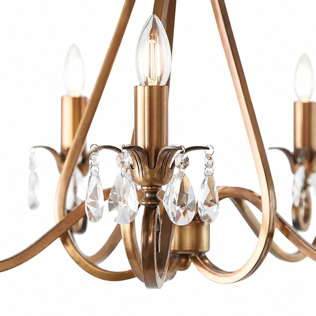 Talonis Crystal Chandelier - Traditional Candle-Style Brass and Nickel for Living Room and Dining Room