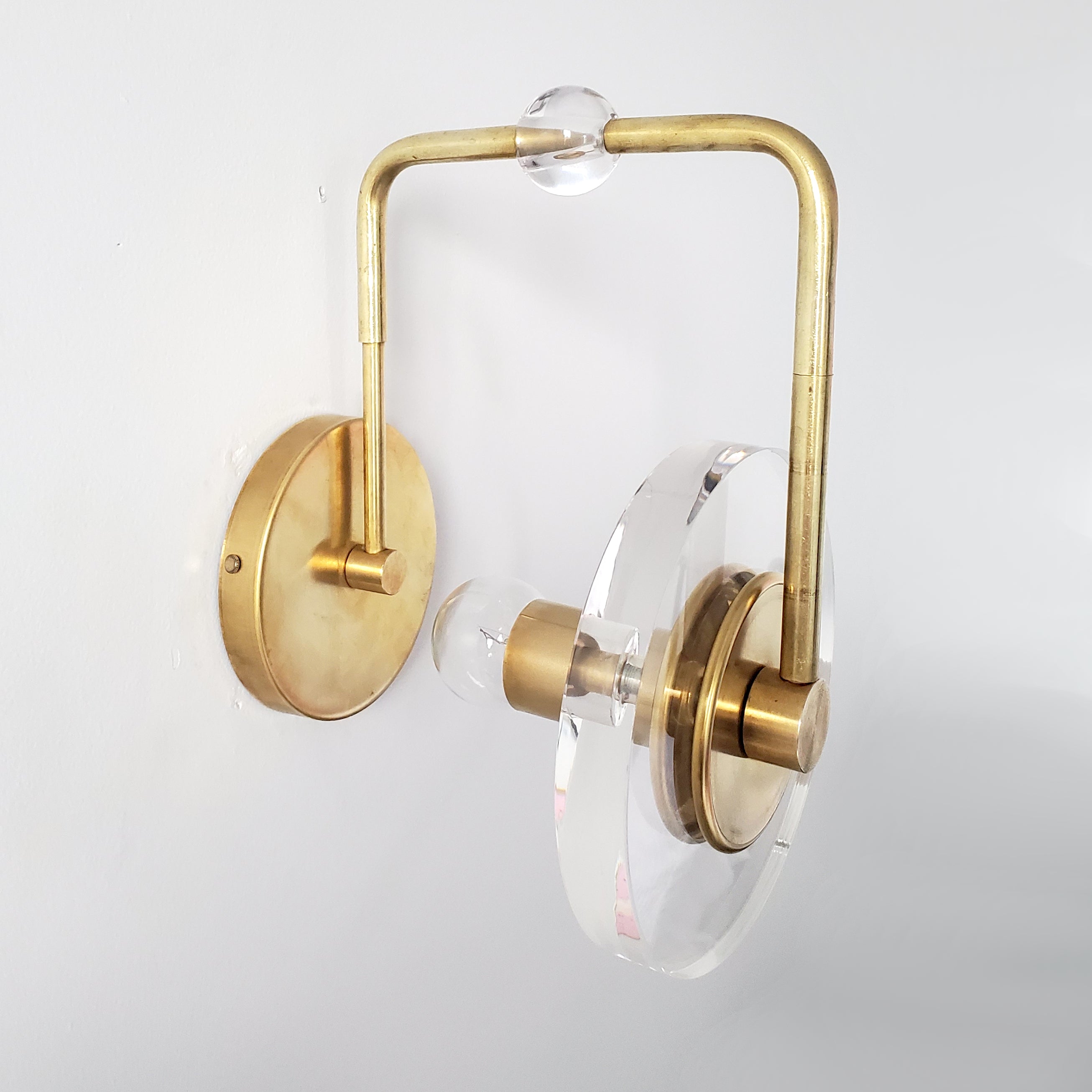 Modern Vintage Wall Sconce - Lucite Accent Lighting