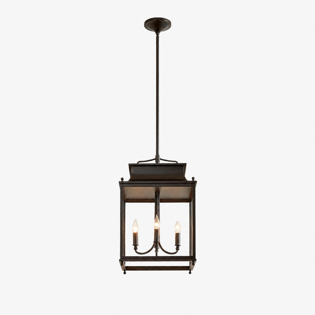 Yolvira Modern Outdoor Lantern Pendant - Metal Hanging Light for Exteriors