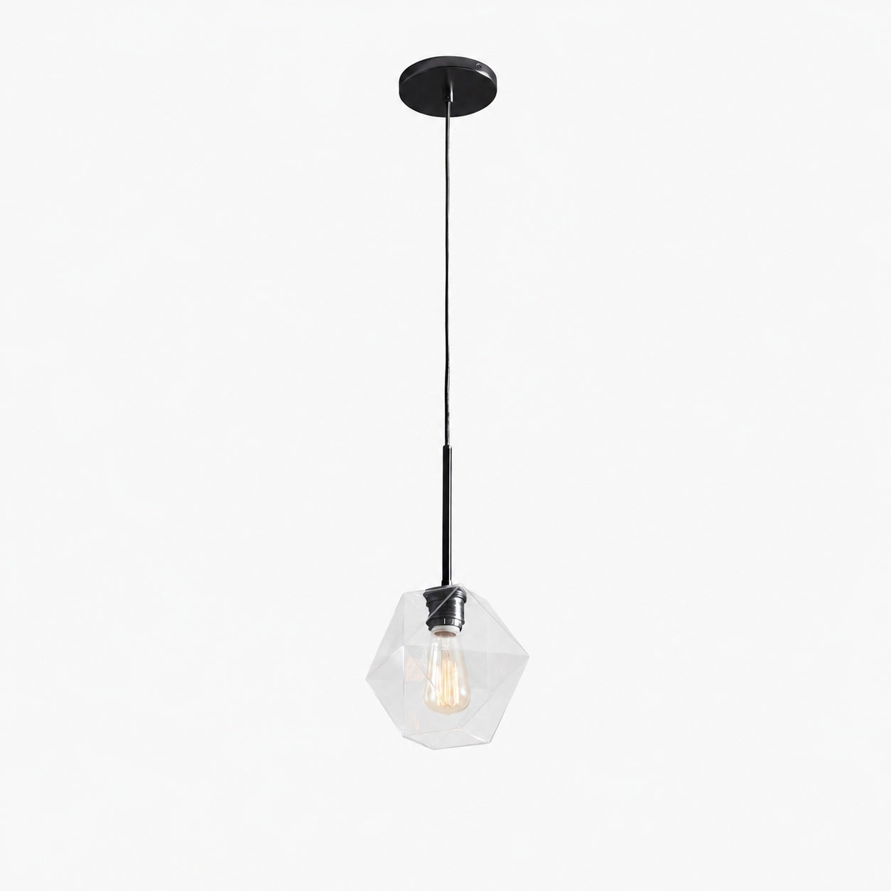 Talvior Faceted Pendant Light – Adjustable Glass Light Fixture
