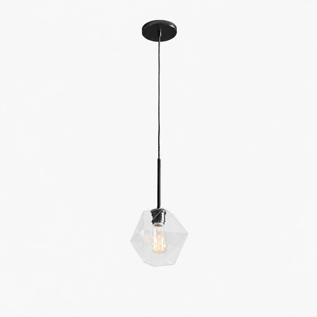 Talvior Faceted Pendant Light – Adjustable Glass Light Fixture