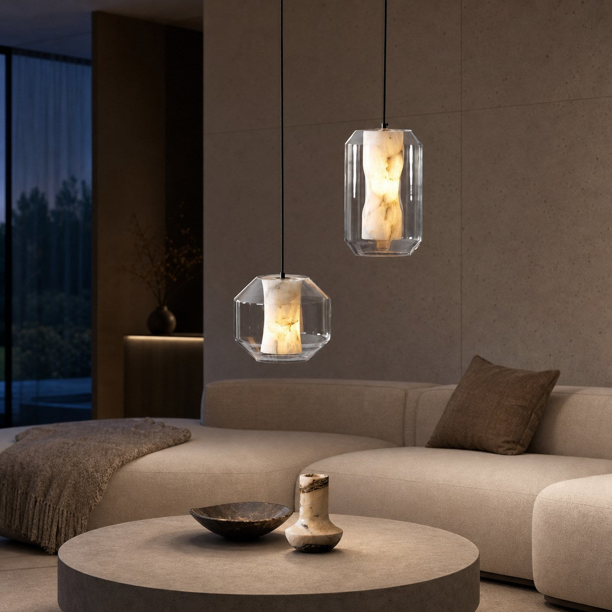 Glass Alabaster Pendant Lamp