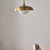Rayla Scallop Pendant Light – Brass Finish Retro Ceiling Lamp for Dining & Kitchen