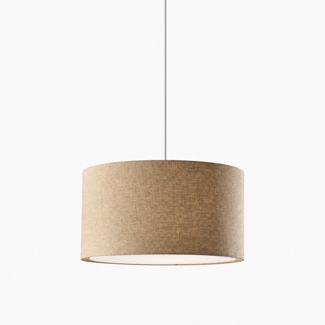 Dumora Fabric Drum Shade Pendant Light - Linen Design Hanging Light