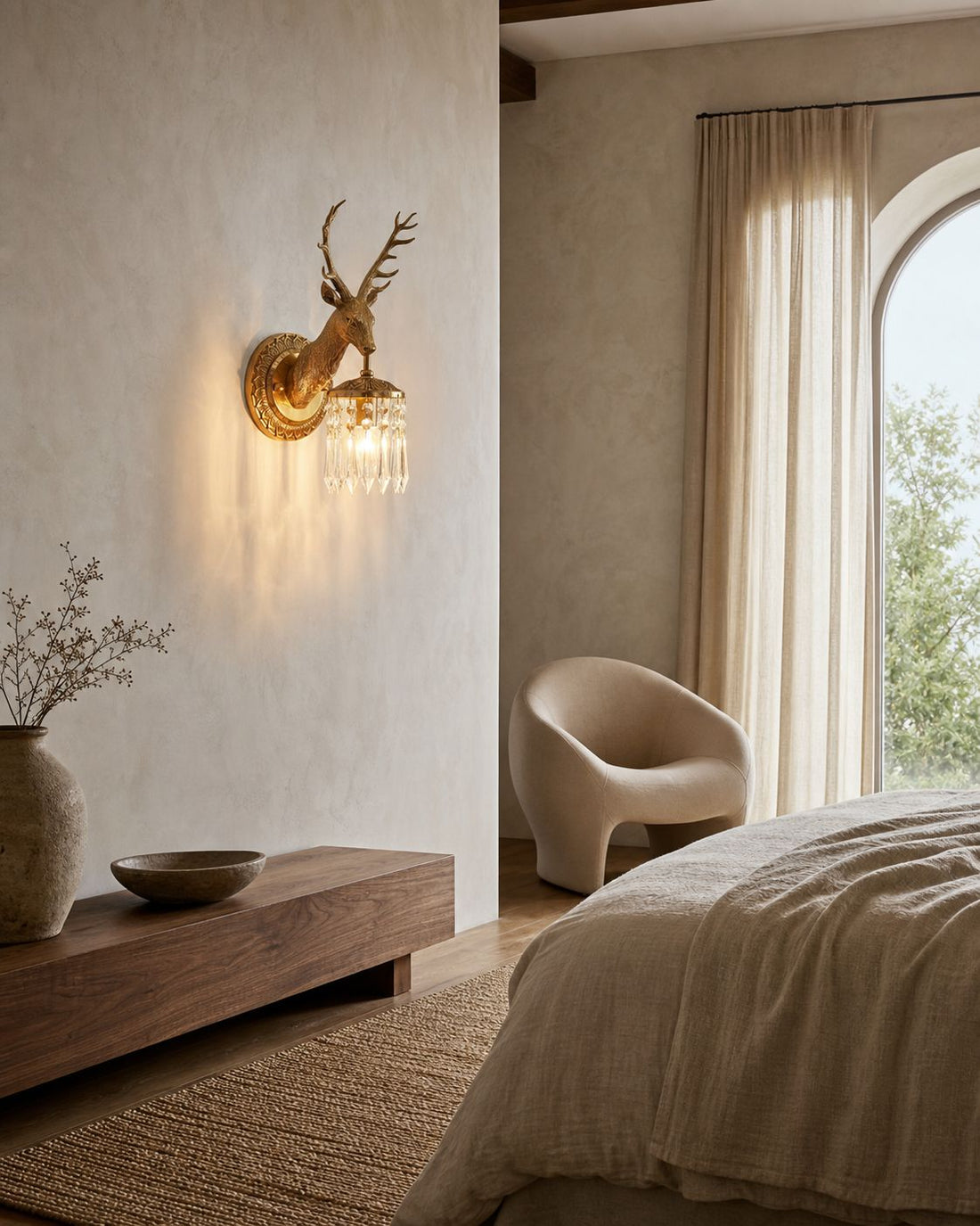 Antler Crystal Wall Lamp
