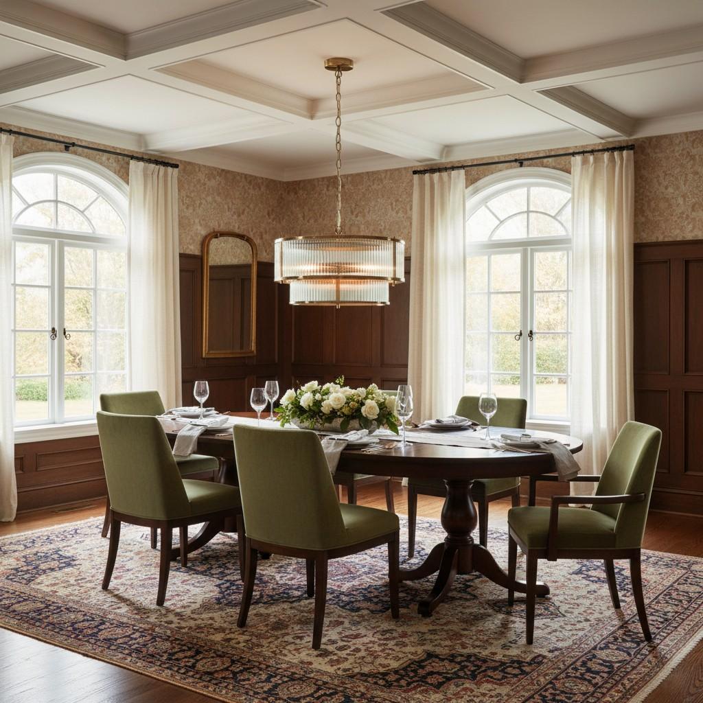 RibGlow Ribbed Glass Pendant Light - Antique Style Pendant Light for Dining Room