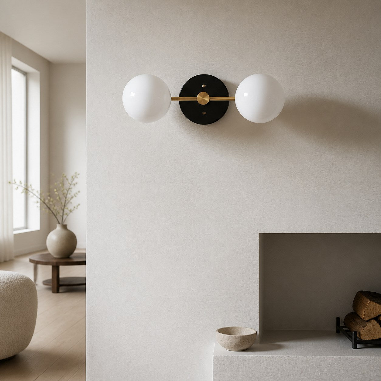 Glorica Glass Vanity Light - Modern Brass Wall Sconce for Bathroom Style