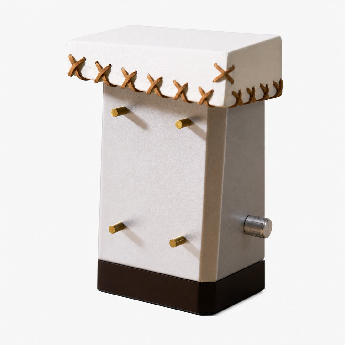 Modern Geometric Metal Table Lamp – Parchment Shade for Bedroom Nightstand Lighting