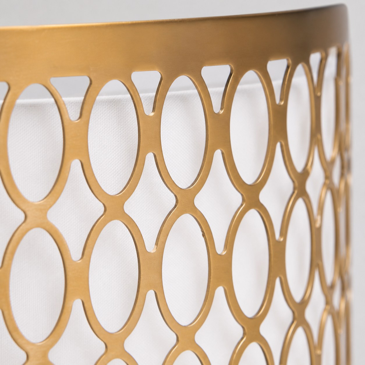 Liorin Geometric Pendant Lamp – Modern Fretwork Metal and Fabric Shade Pendant for Interiors