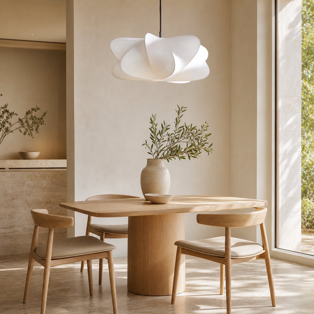 Havion Cocoon Pendant Lamp - Minimalist Polymer Shade with Adjustable Hanging
