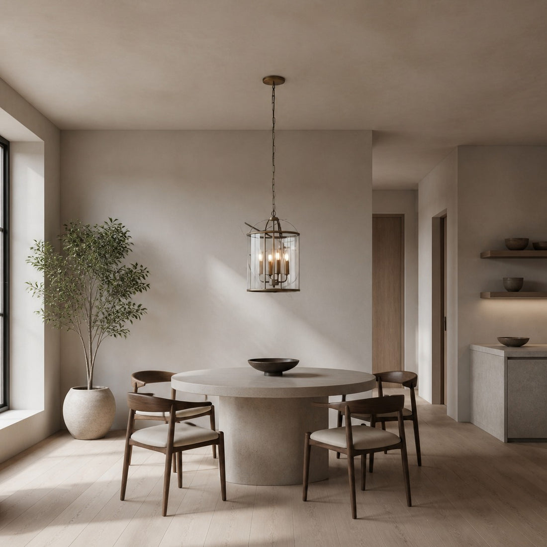 Luxvana Bell Shaped Glass Pendant Light - Industrial Metal Lantern Design Fixture for Kitchen