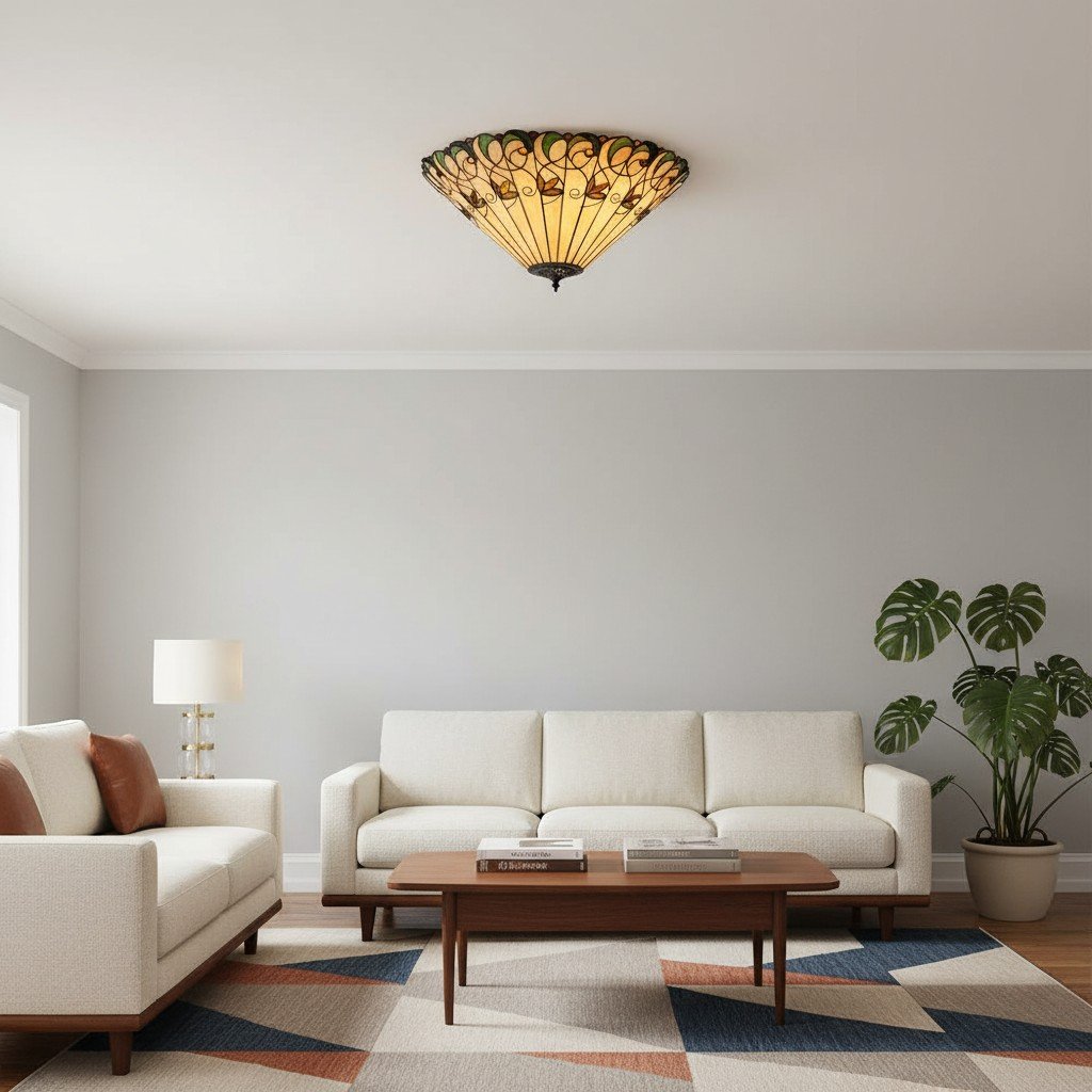 TF Jamelia Light - Decorative Art Glass - Flush Mount Timeless Style for Hallway