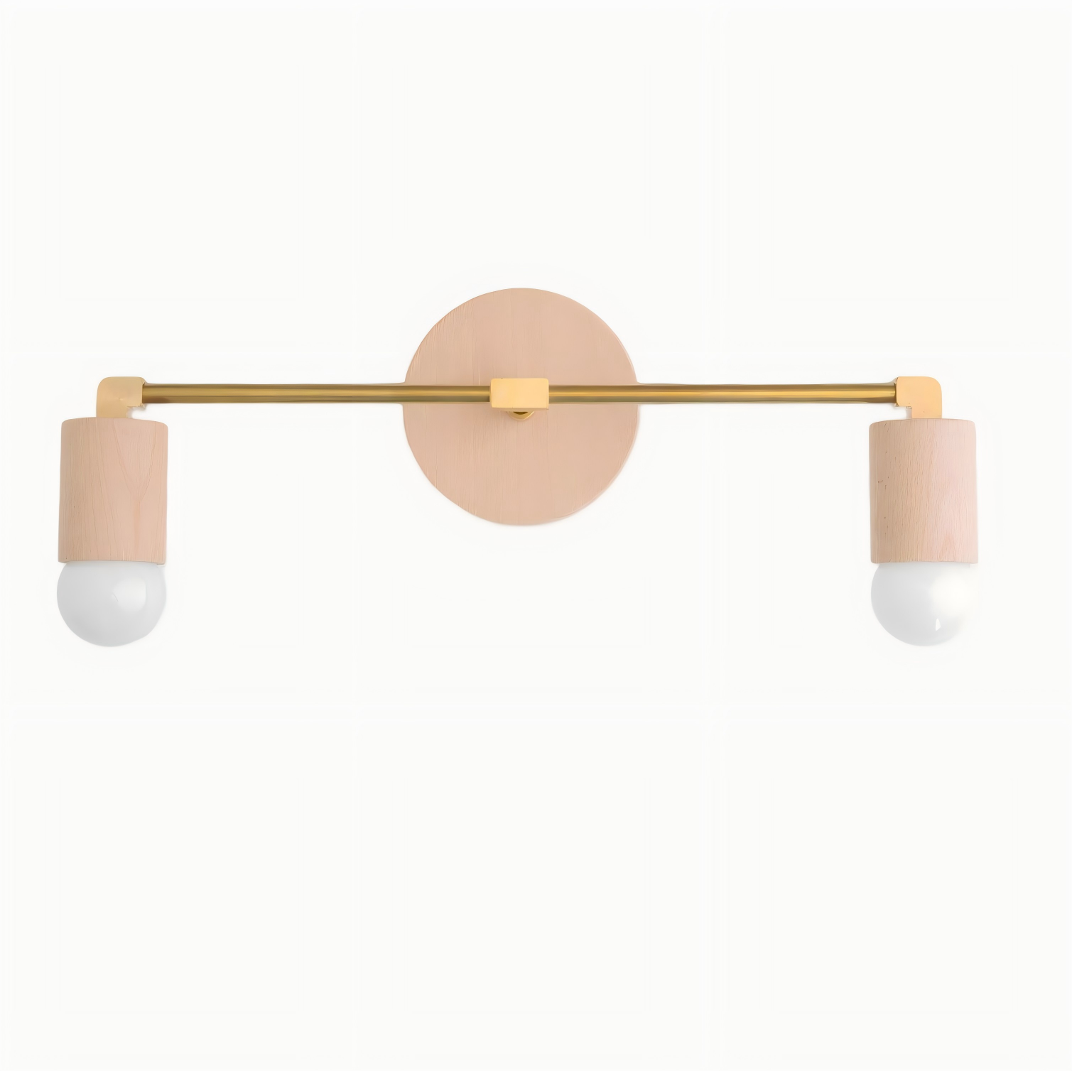 Lumen Woodgrain Frame Boho Wall Lamp – Multi Finish Vanity Lighting Solution