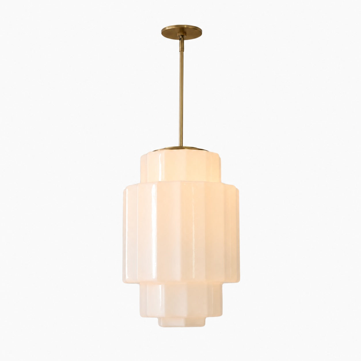 Vexrona Glass Pendant Lamp - Elegant Adjustable Metal Hanging Rod for Living Room and Bar