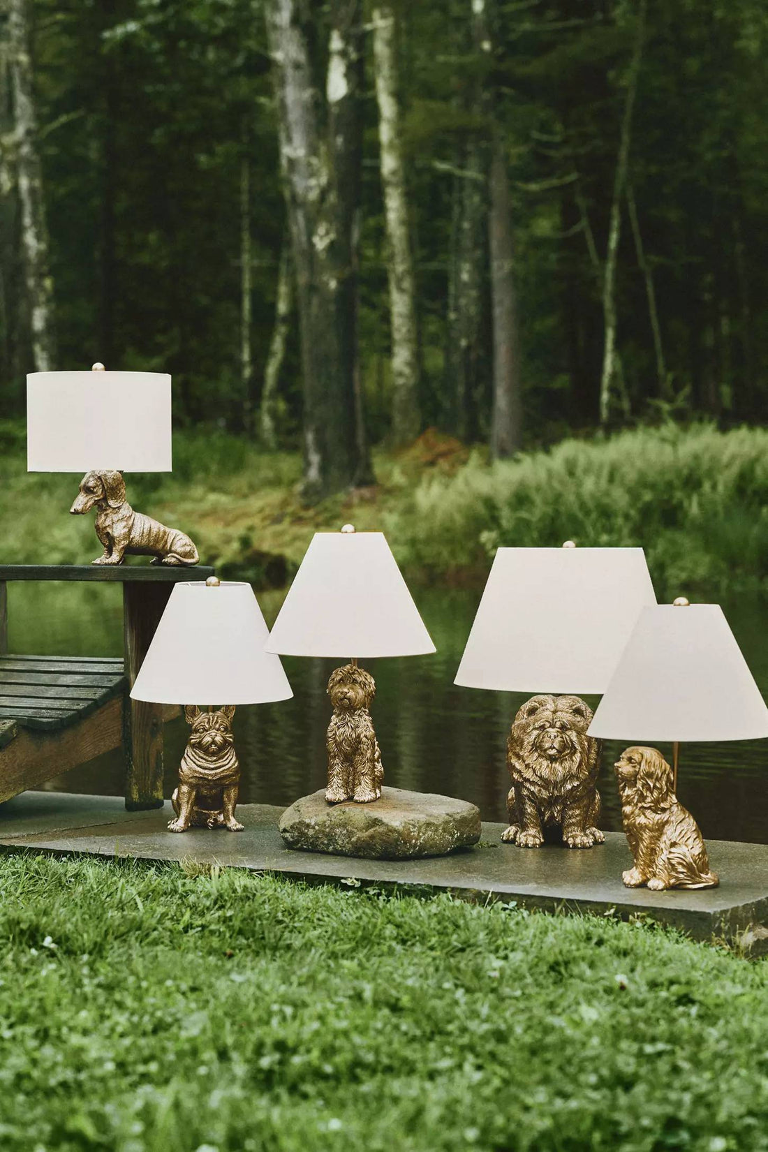 Pawdia Unique Table Lamp - Decorative Ceramic Animal Bedside Lamp