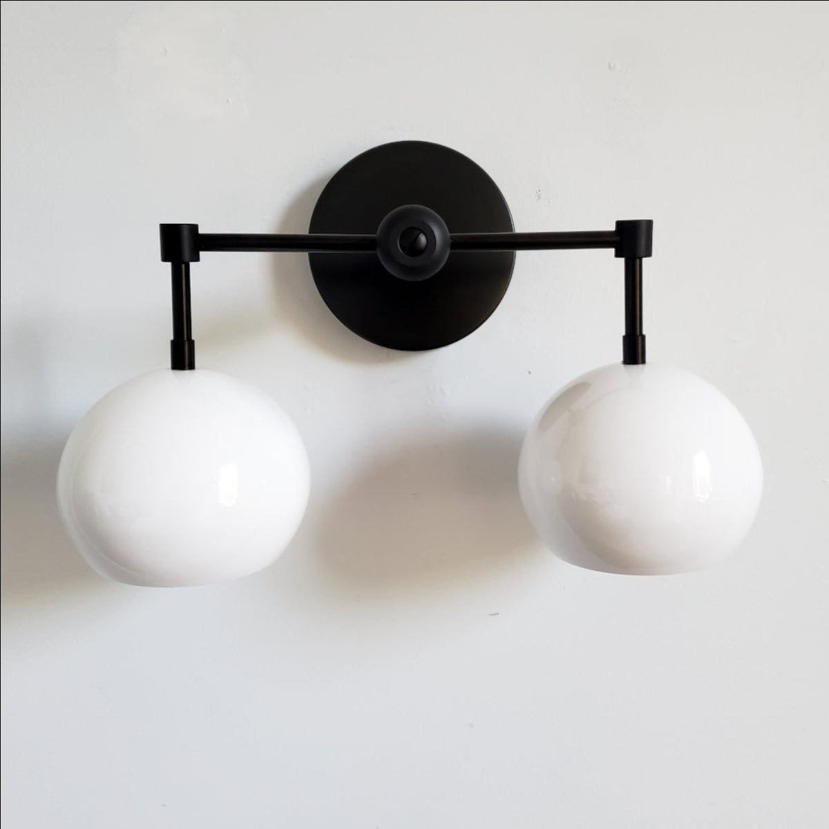White Shades Wall Sconce - Double Head Vanity Bathroom Light