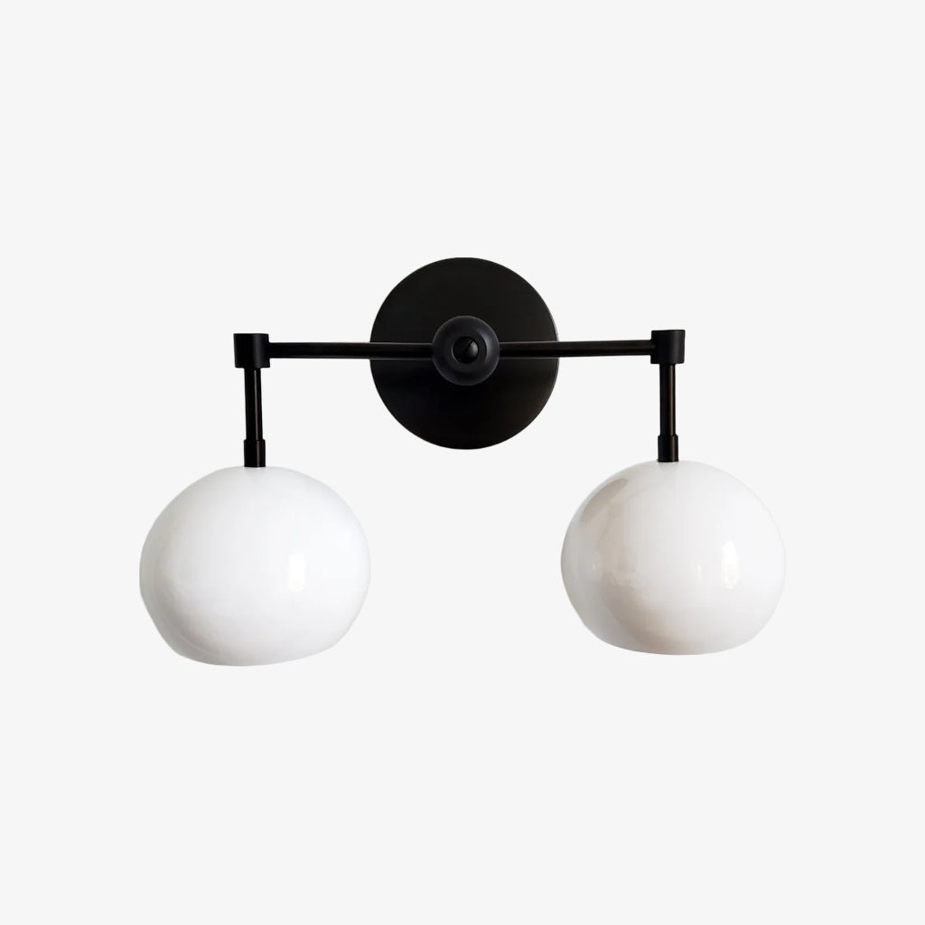 White Shades Wall Sconce - Double Head Vanity Bathroom Light