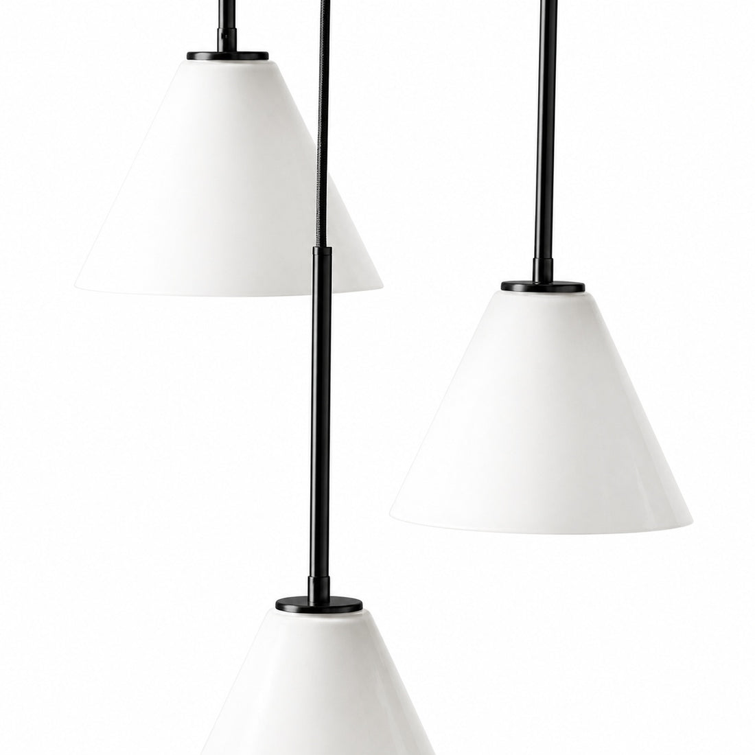 Conica 3-Light Cone Chandelier - Sculptural Glass Pendant Lighting Modern Style