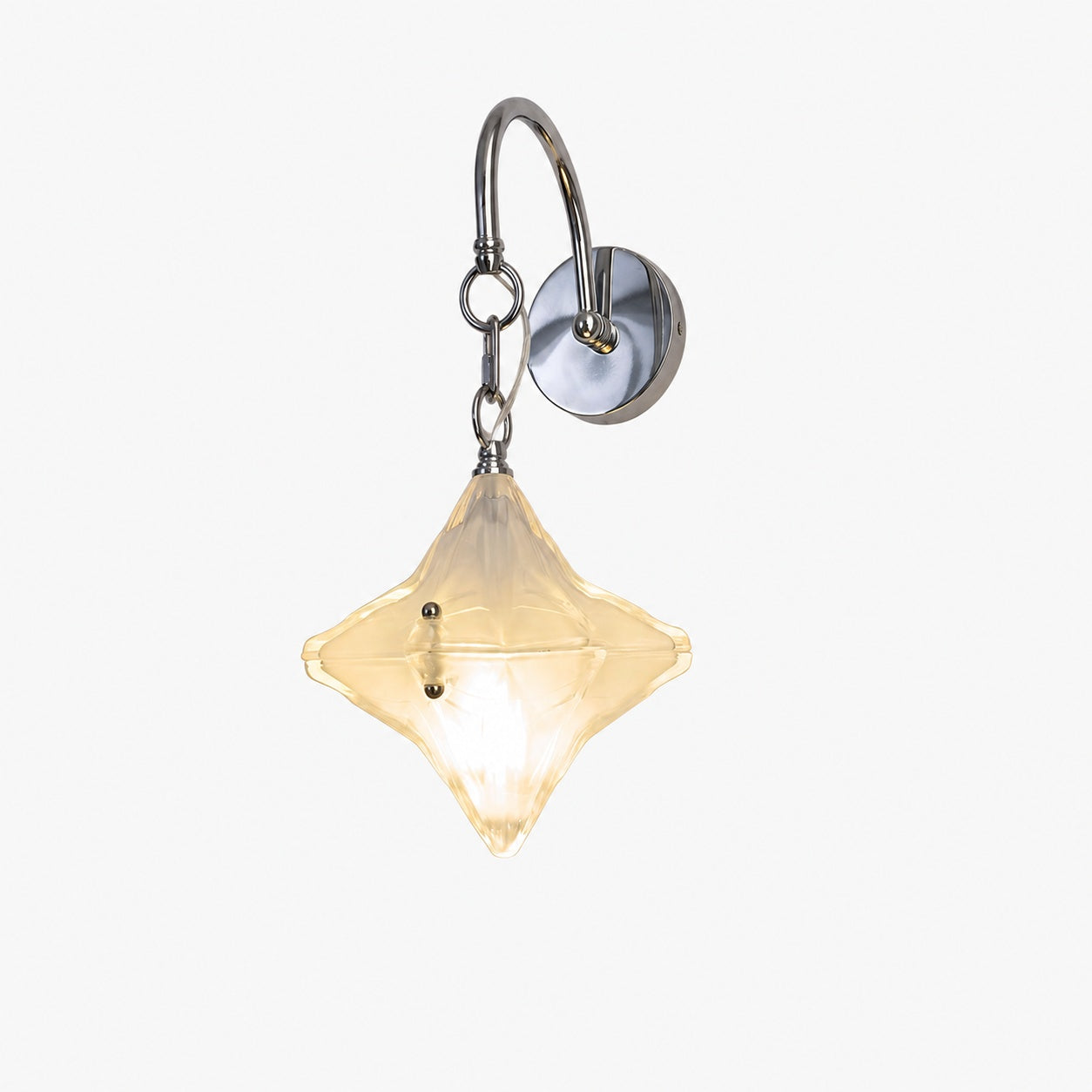 Art Deco Star Wall Sconce - Frosted Glass Light for Hallway - Astris Selene