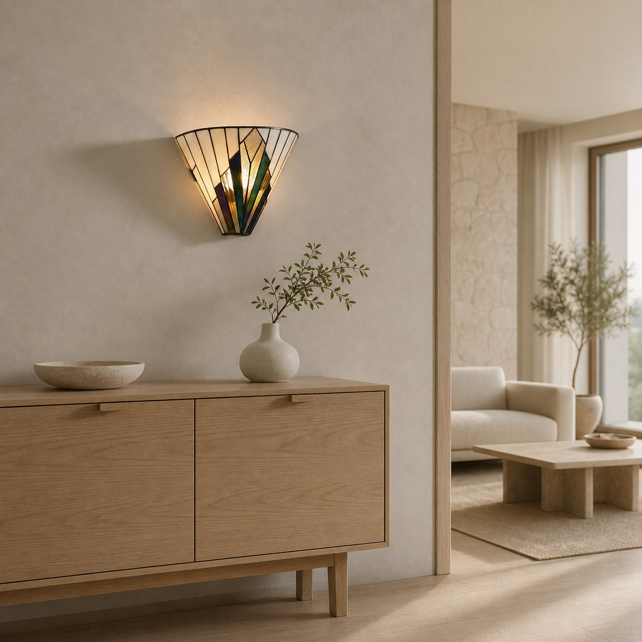Astolyn Tiffany Artistic Glass Design Wall Lamp - Hallway Radiance
