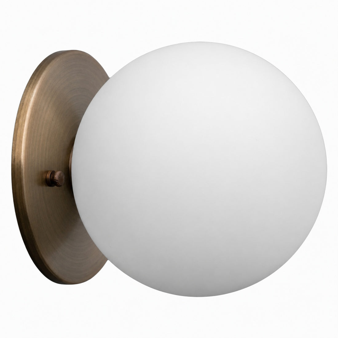 Glorica Glass Brass Wall Sconce - Frosted Globe Classic Light For Warm Ambiance