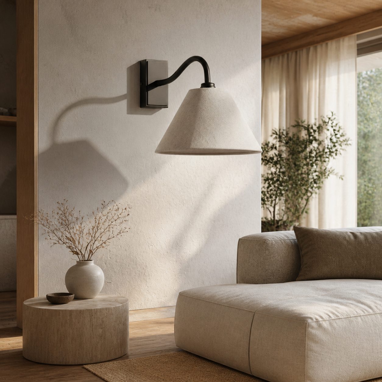 Lumweve Wall Light - Pleated Look Shade Refined Sconce for Corridor and Study