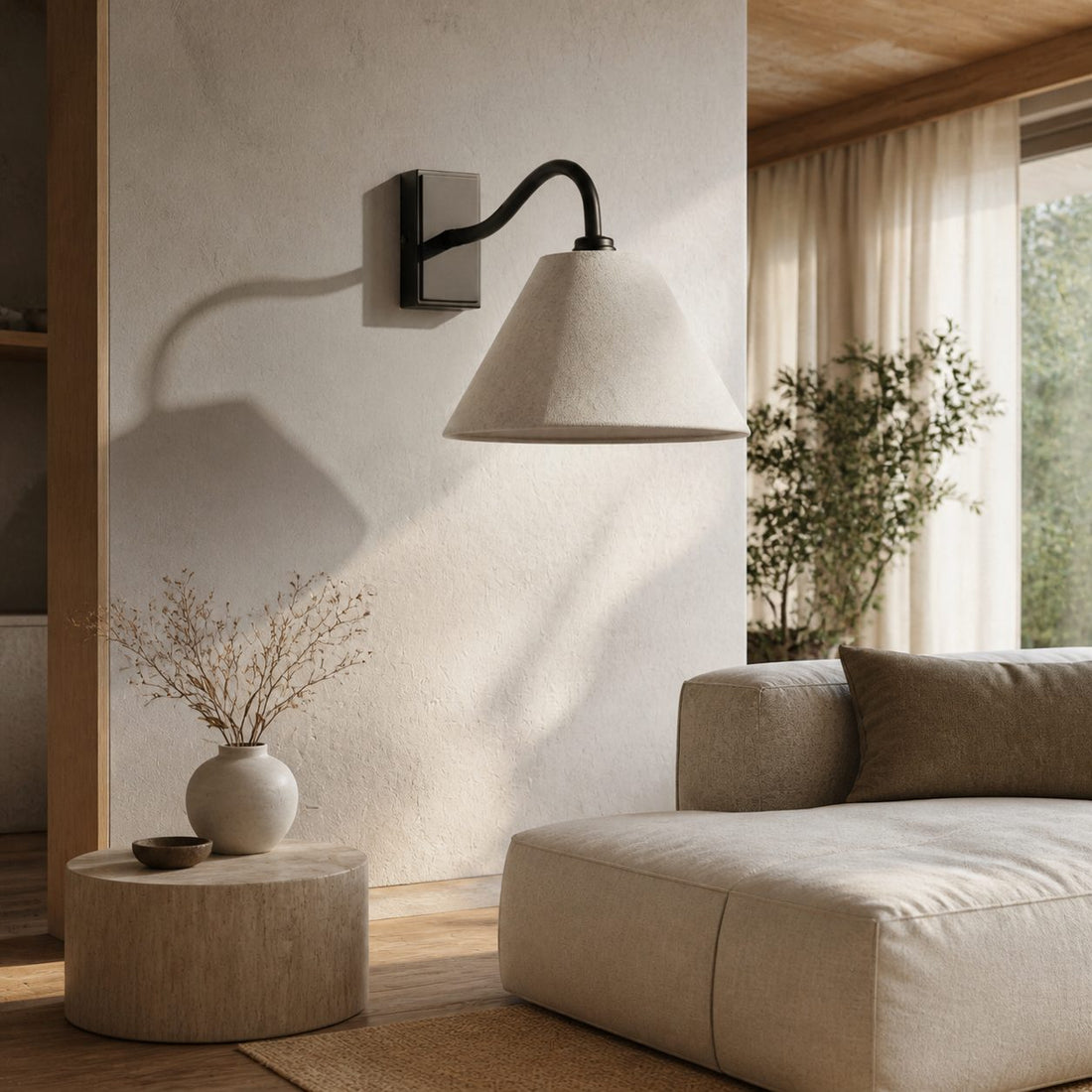Lumweve Wall Light - Pleated Look Shade Refined Sconce for Corridor and Study