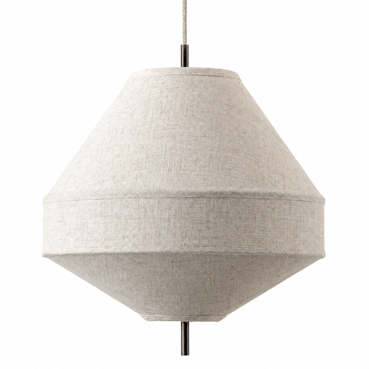 Zalen Layered Linen Pendant – Bronze Ceiling Light for Living & Dining