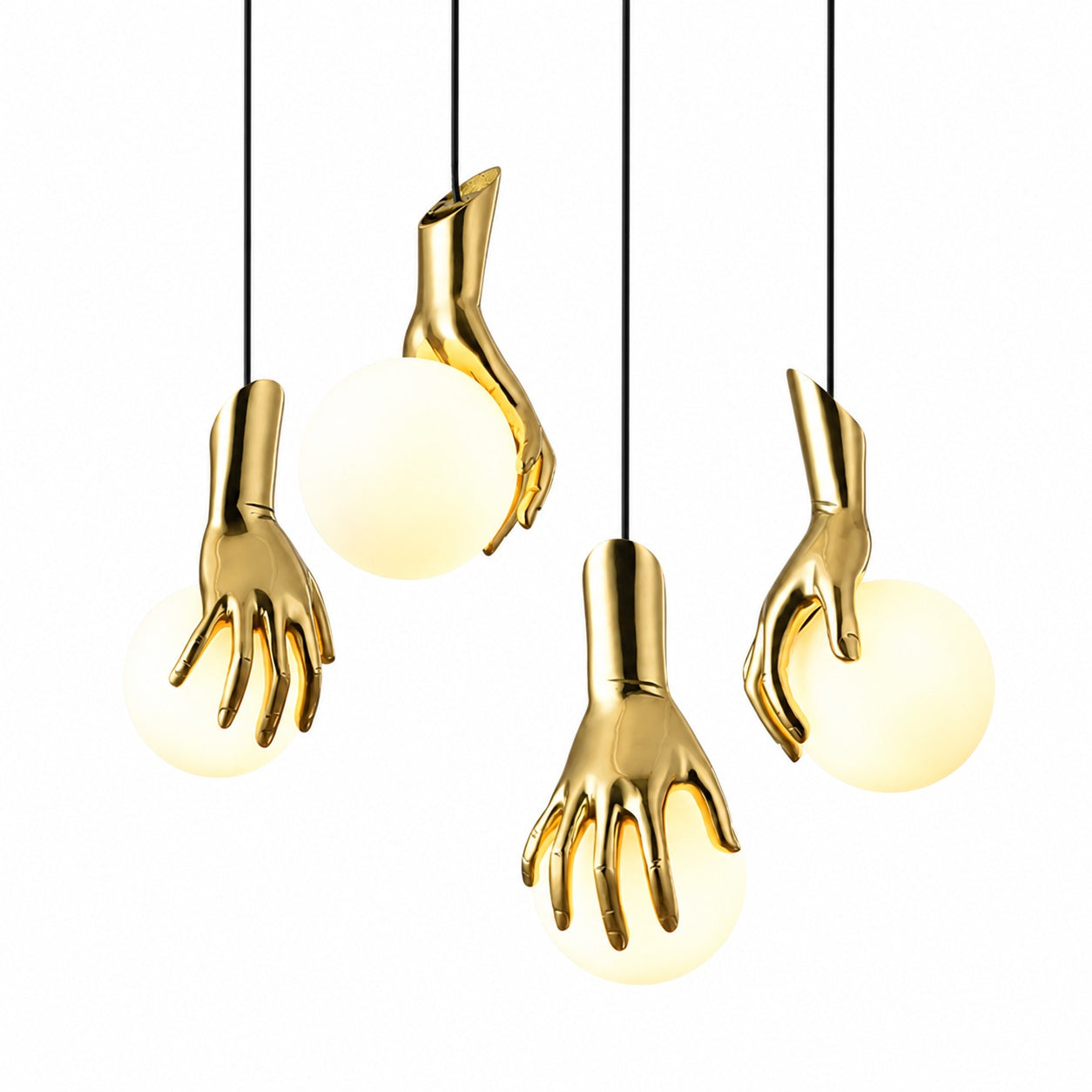 Hand Holding Globe Pendant Light