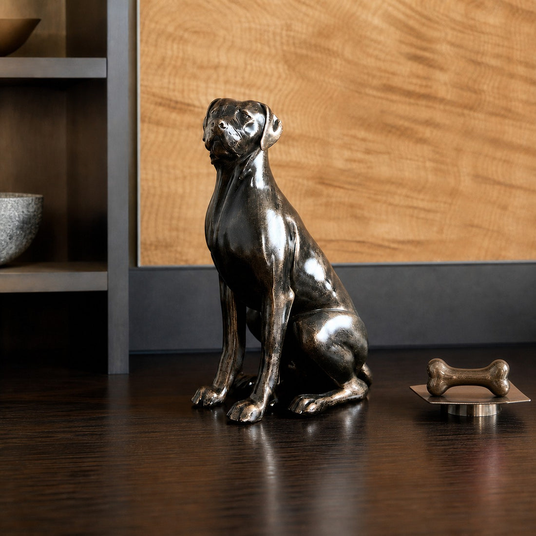 Floxo sitting dog sculpture