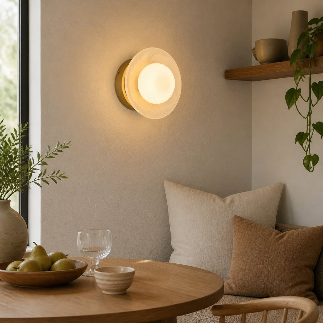 Elorina Sconce Wall Light - Textured Metal or Glass Shade